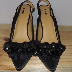 B Blass Black Beaded Heel-Tagged 9.5 but best fits 8.5